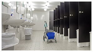 Restroom Being Cleaned